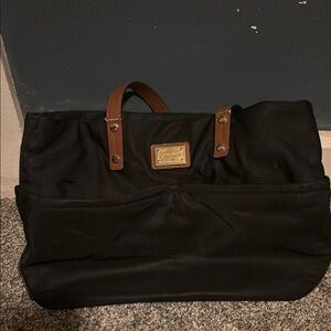 Calvin Klein Black and Brown Shoulder Bag
